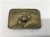 Vintage U S Marines Brass Belt Buckle