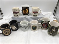 Lot Of 9 Mugs Marines / Army / Earnhardt ++