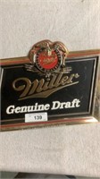 Miller genuine draft sign