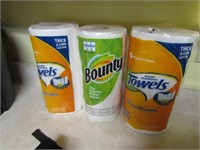 3 rolls of paper towels