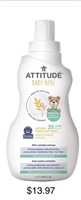 ATTITUDE Fragrance-Free Baby Fabric Softener 33.8