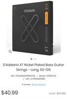 D'Addario XT Nickel Plated Bass Guitar Strings -