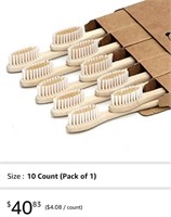 Biodegradable Bamboo Toothbrushes 10 Pack - BPA