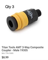 3 x Titan Tools AMT 3-Way Composite Coupler -