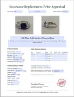 14KT WHITE GOLD 2.00CTS AMETHYST & .40CTS DIAMOND
