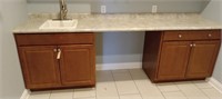 LOWER CABINETS W/ COUNTER TOP & SINK, FAUCET
