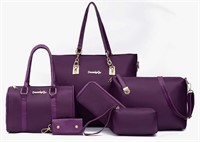 6Pcs Handbag Set - purple - mei&ge