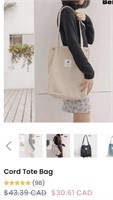 Notebook therapy Cord Tote Bag - cream