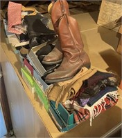 Men's Boots (9D), Women's Shoes, Scarves