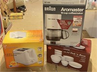 NIB Braun Coffee Maker, Toaster, Cookware