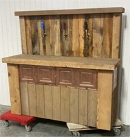Custom Made Barn Wood Keg Bar