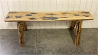 Rustic fractural epoxy 4ft bench