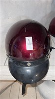 DOT red motorcycle helmet