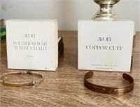 Avon Copper Cuff & Chain Bracelets