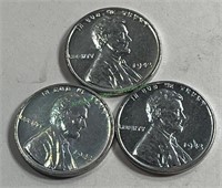 (3) GEM BU 1943 Lincoln WWII Steel Cents