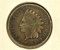 1863 Bronze Full Liberty Indian Head Cent