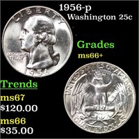 1956-p Washington Quarter 25c Grades GEM++ Unc