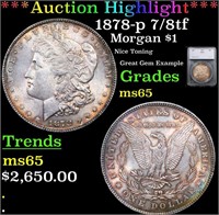 ***Auction Highlight*** 1878-p 7/8tf Morgan Dollar