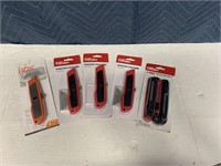 (4) Retractable Utility Knives, (1) 5Pc Snap-Off