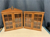 (2) Wooden Trinket  Display Cabinets