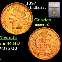 1897 Indian Cent 1c Graded ms64 rd By SEGS