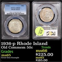 PCGS 1936-p Rhode Island Old Commem Half Dollar 50