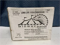 Midway Brand 120 Bulbs Case Long Life 11S14 Sign