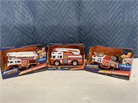 (3) Adventure Force Mini Fire Truck Toys