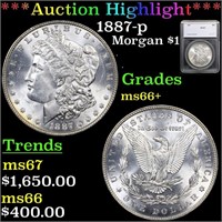 ***Auction Highlight*** 1887-p Morgan Dollar $1 Gr