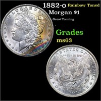 1882-o Morgan Dollar Rainbow Toned $1 Grades Selec