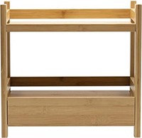 2-Tier Bamboo Countertop Shelf with Drawer