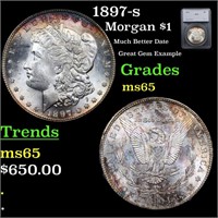1897-s Morgan Dollar $1 Graded ms65 By SEGS