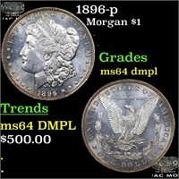 1896-p Morgan Dollar $1 Grades Choice Unc DMPL