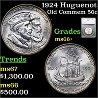 1924 Huguenot Old Commem Half Dollar 50c Graded ms
