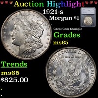 ***Auction Highlight*** 1921-s Morgan Dollar $1 Gr