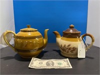 Hand painted tea pots set of 2