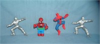 Pair of 4 vintage super hero toys