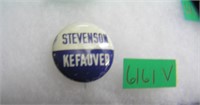 Stevenson Kefauver political campaign button