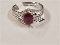 18K Gold Ruby and Diamond Lady's Ring