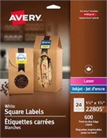 "Used" Avery 1.5" x 1.5" Square Labels, For