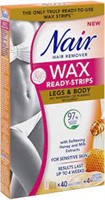Nair Wax Ready Strips for Legs & Body with Milk
