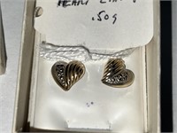 14K Heart Earrings .50 DWT