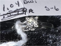 10K Gold Diamond Wedding Ring 1.04 DWT sz 6