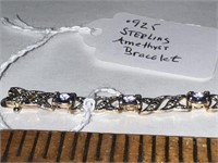 925 Sterling Silver Amethyst Tennis Bracelet