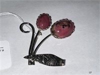 Sterling Silver Polished Stone Broach
