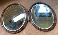 Antique double oval mirror with original center