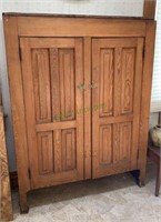Antique two door pine storage cabinet food safe