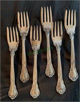 6 sterling silver lunch forks 1895 - 6 inches