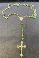 Vintage Chapel sterling silver stone rosary