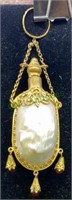 Antique French mother of pearl chatelain perfume